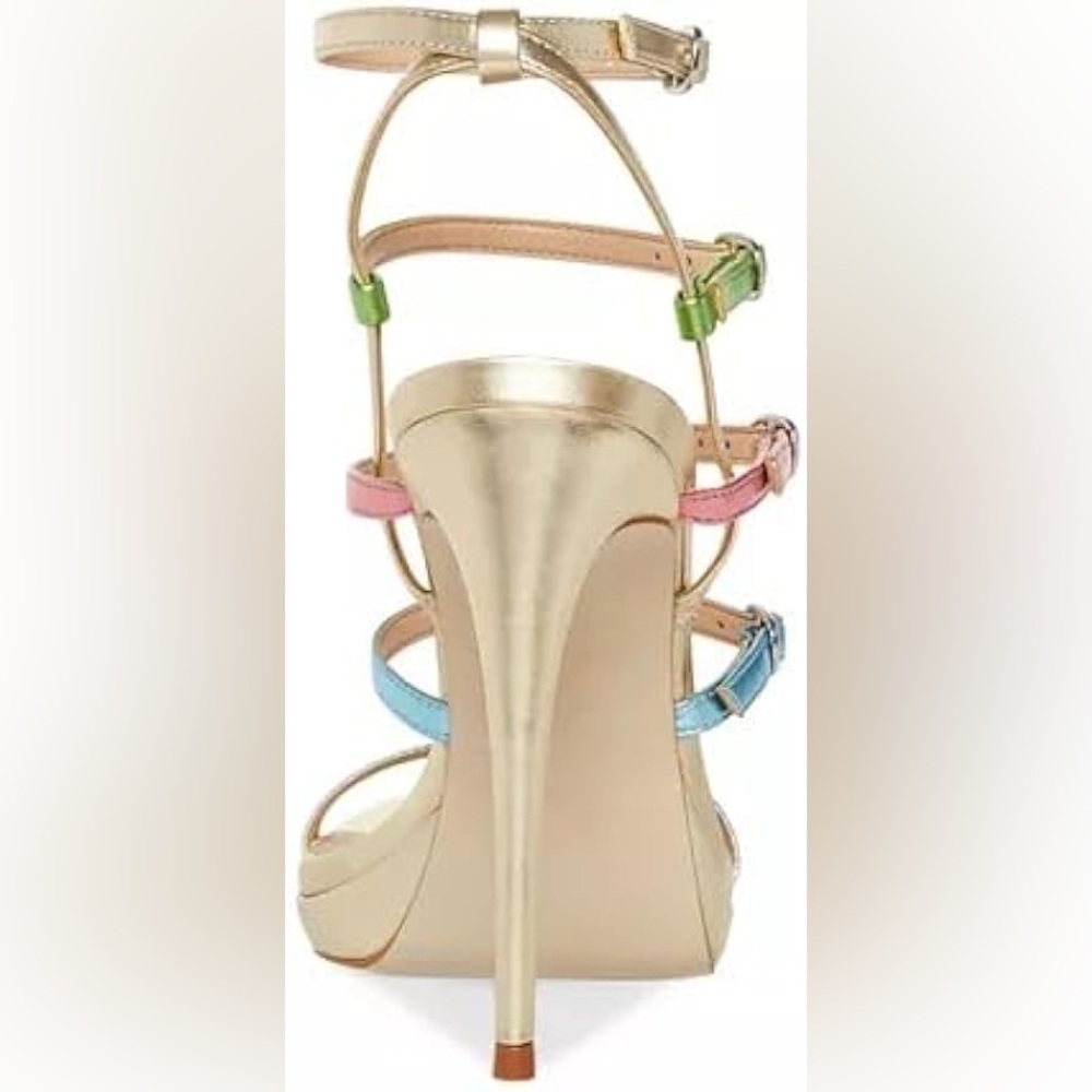 STEVE MADDEN NWT Jubliant Rainbow Metallic Strappy Buckle Detail Dress Sandals - Picture 3 of 12